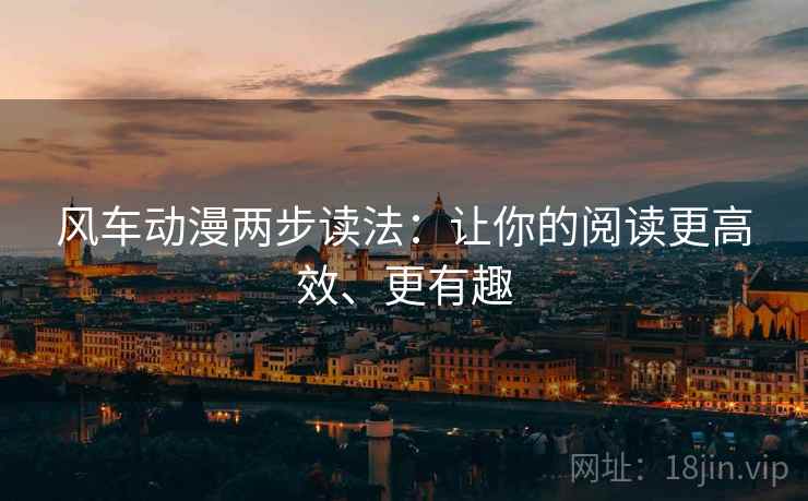 风车动漫两步读法：让你的阅读更高效、更有趣