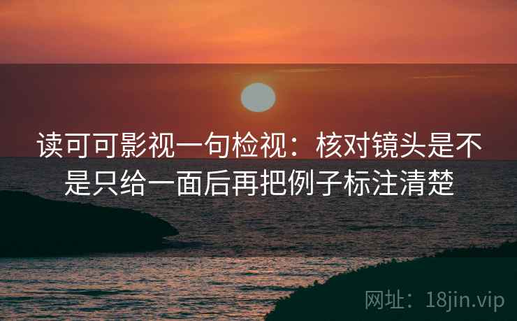 读可可影视一句检视：核对镜头是不是只给一面后再把例子标注清楚